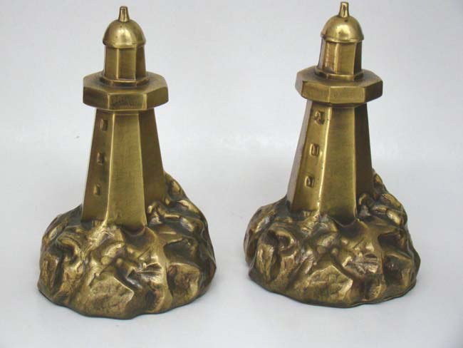 An attractive pair of Lighthouse Bookends circa 1960